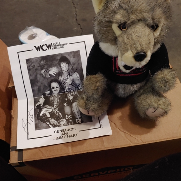 Stuffed animal and autographed picture
